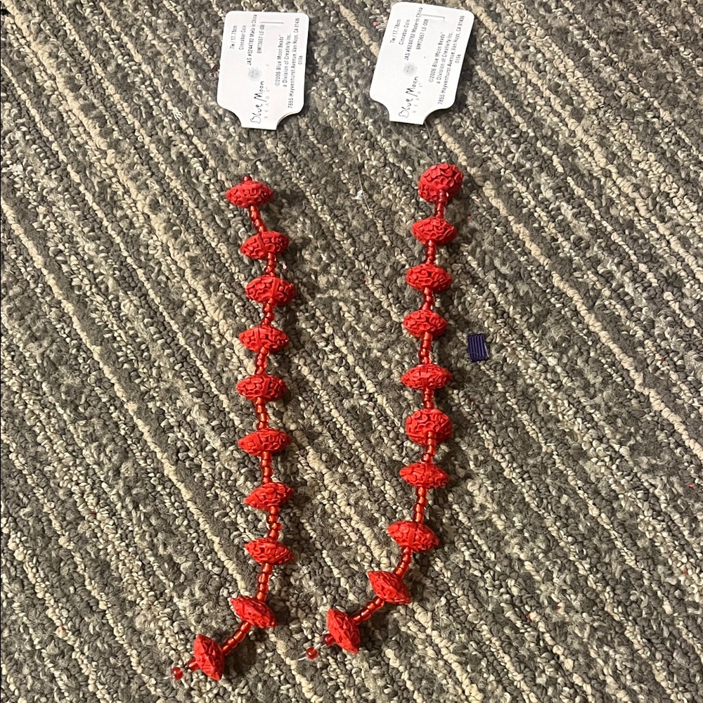7in Cinnabar Coin string (2 strings) by Blue Moon Beads